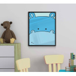 Barntavla - Söt blå flodhäst