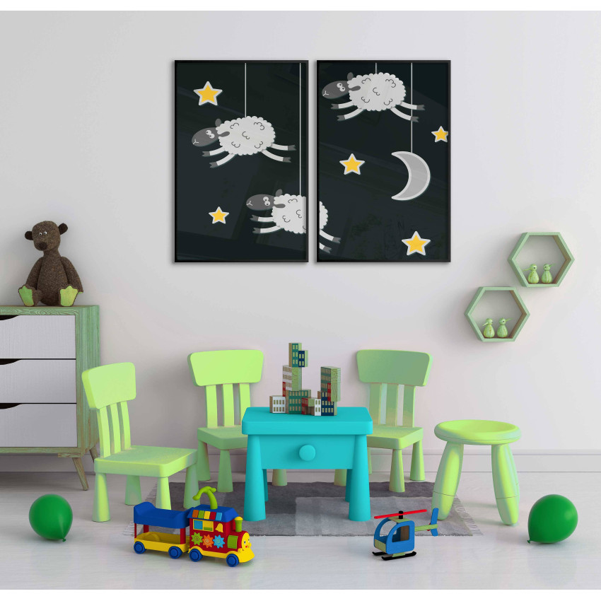 Räkna får - Söt barntavla i två delar