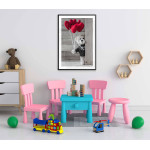 Nallebjörn med röda hjärtan - Barntavla