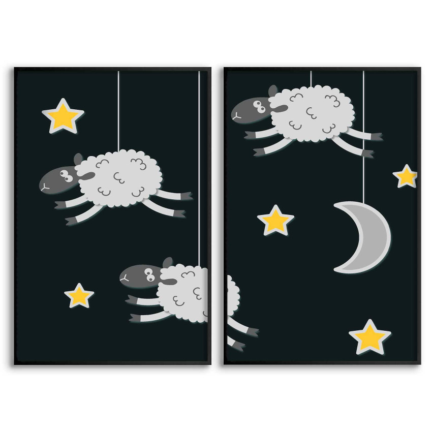 Räkna får - Söt barntavla i två delar