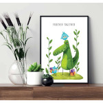 Krokodil & fåglar - Forever together barntavla