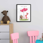 Igelkott & kanin - Forever together barntavla