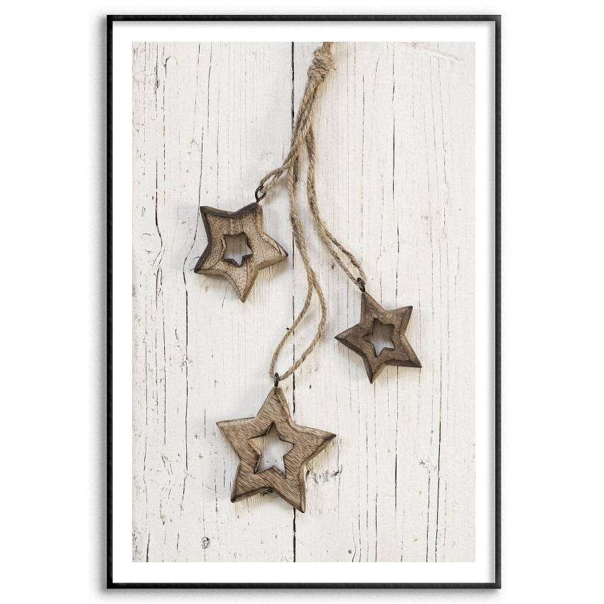 Simple poster & photo of wooden stars