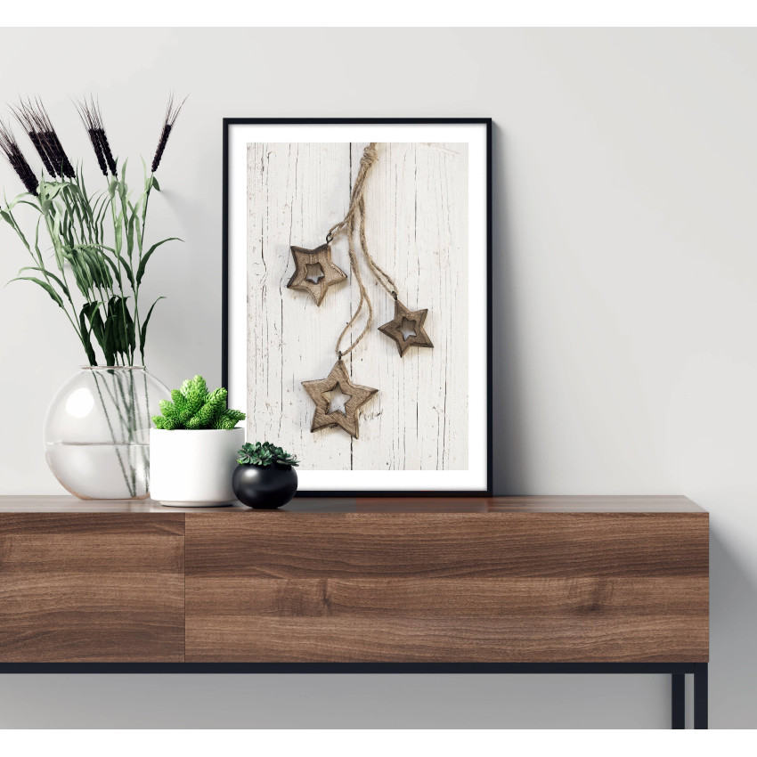 Simple poster & photo of wooden stars