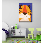 Cute cartoon tiger - Simple kids poster