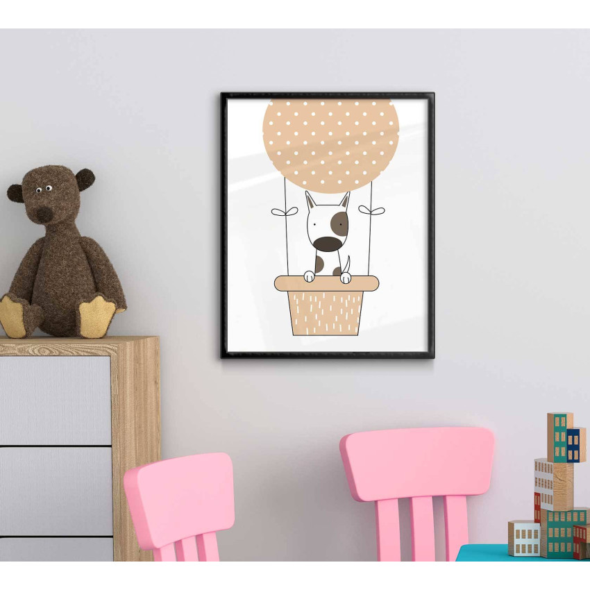 Hund i luftballong - Söt barntavla