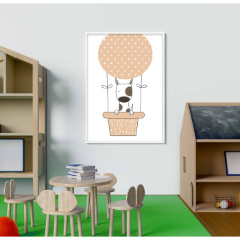 Hund i luftballong - Söt barntavla