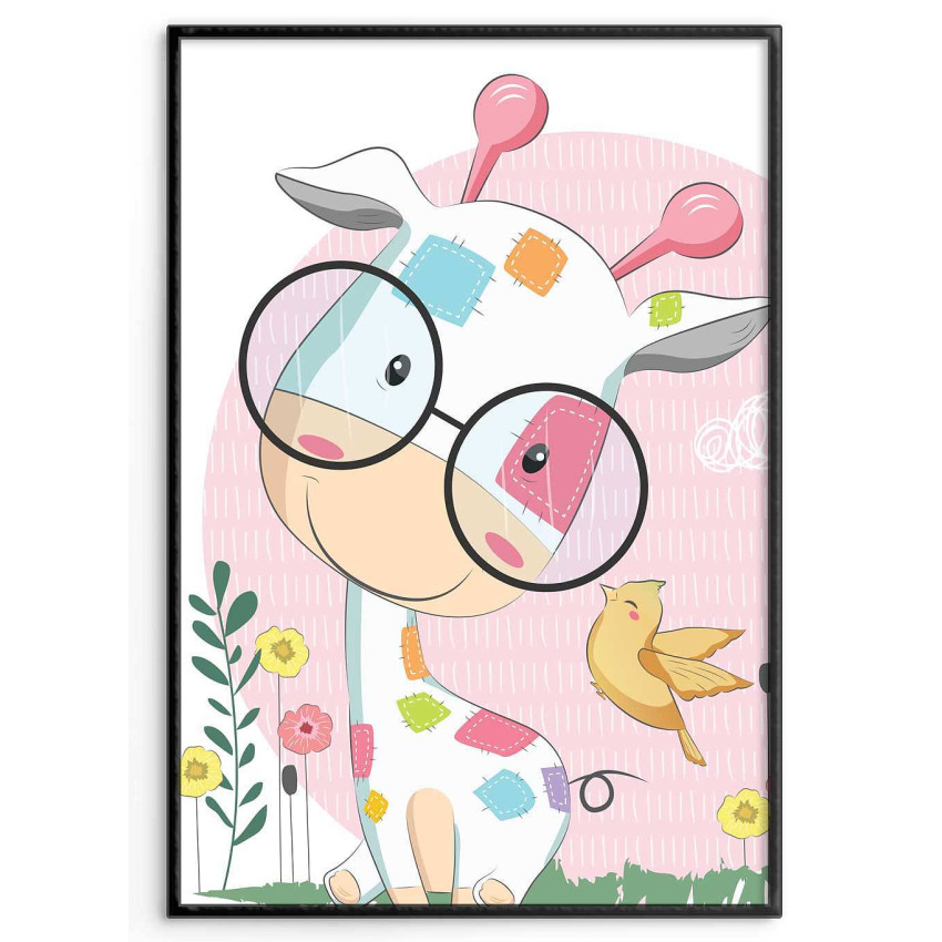 Happy giraffe - Cute kids poster A4