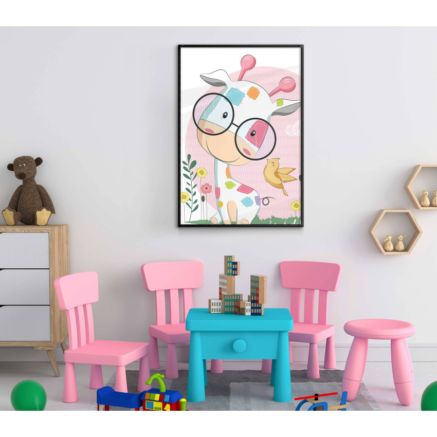 Happy giraffe - Cute kids poster A4