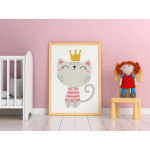 Cat princess - Pink kids poster