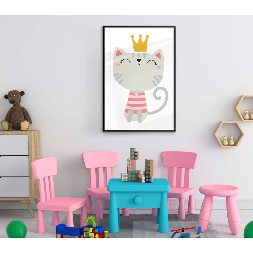 Cat princess - Pink kids poster