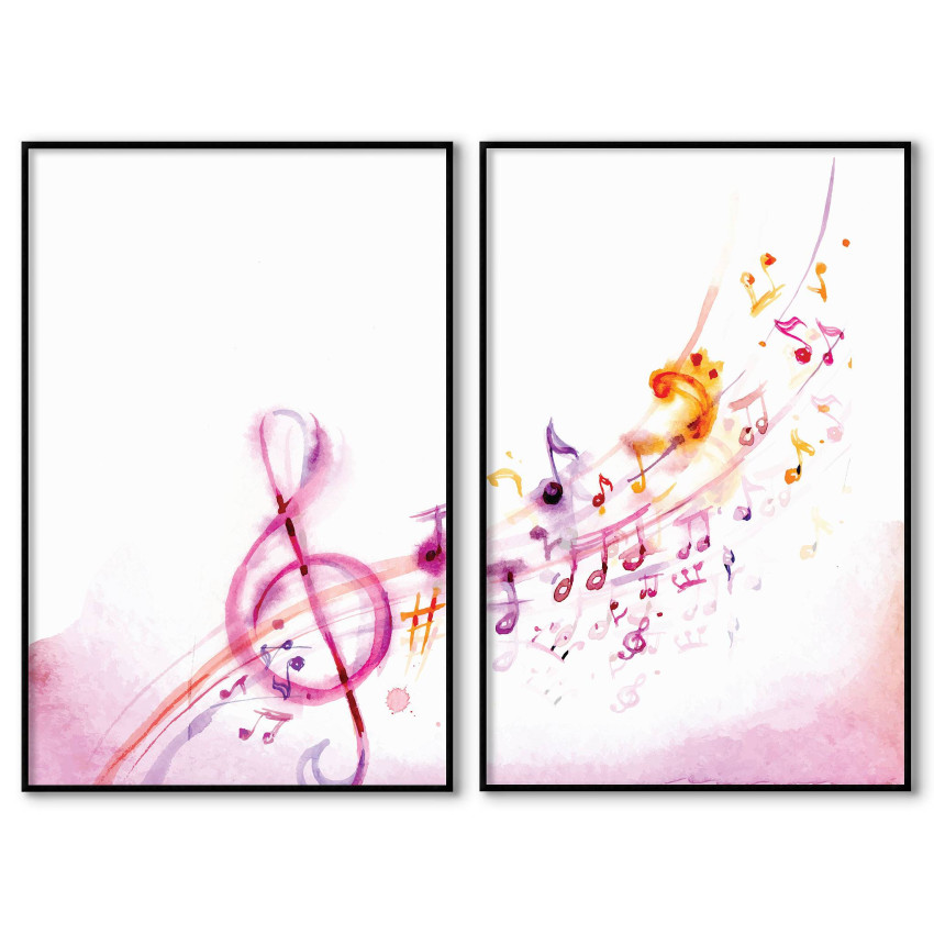 Music notes - Two piece poster