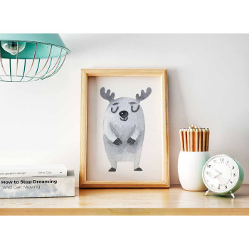 Enkel barntavla djur - Söt hjort