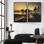 Stor tavla i två delar med fotografi & naturmotiv