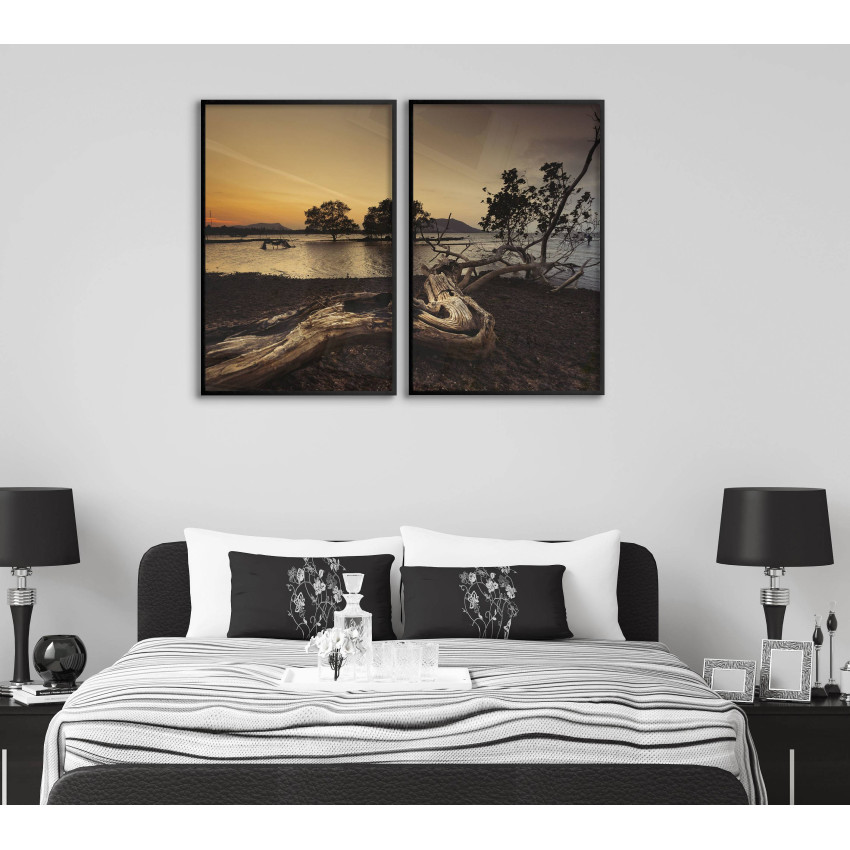 Stor tavla i två delar med fotografi & naturmotiv