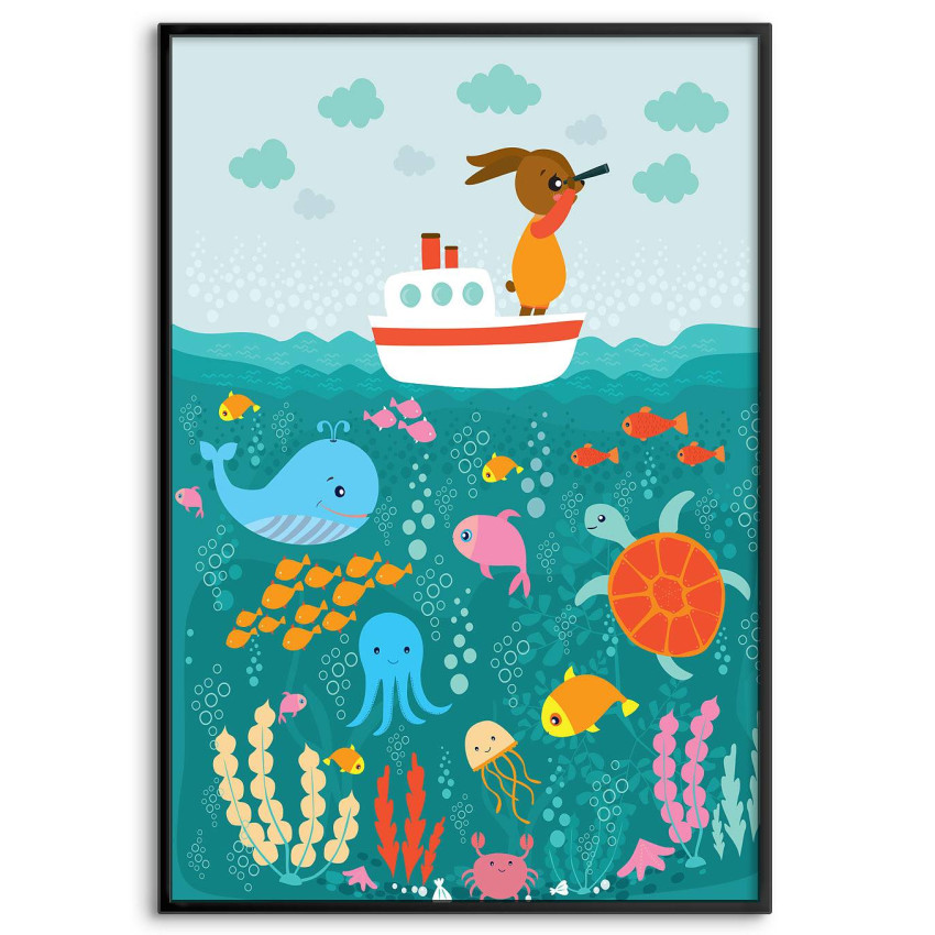 Kanin till havs - Färgglad barntavla