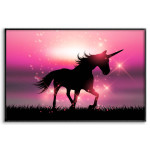 Unicorn silhouette - Simple pink Poster