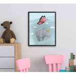Elephant & butterfly - Simple kids poster