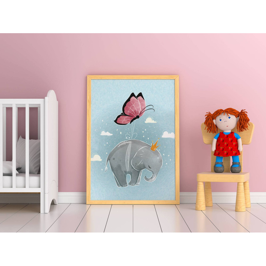 Elephant & butterfly - Simple kids poster