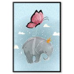 Elephant & butterfly - Simple kids poster