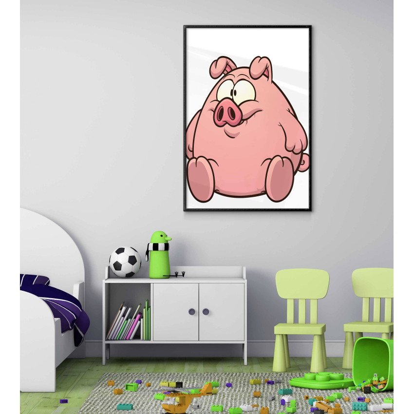Tjock, liten och rolig gris - Söt barntavla