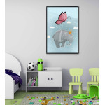 Elephant & butterfly - Simple kids poster