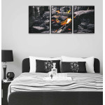 Forest Fire Place - Three Piece Black & White Poster