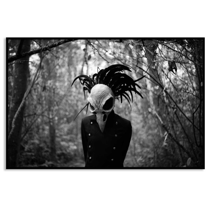 Theatre mask in the forest - Horror poster