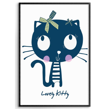 Gullig & svart katt - Poster till barnrum