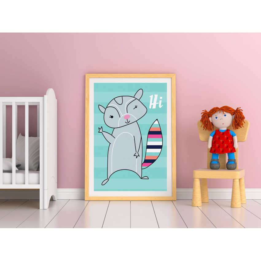 Kids room poster - Cute raccoon