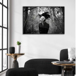 Theatre mask in the forest - Horror poster