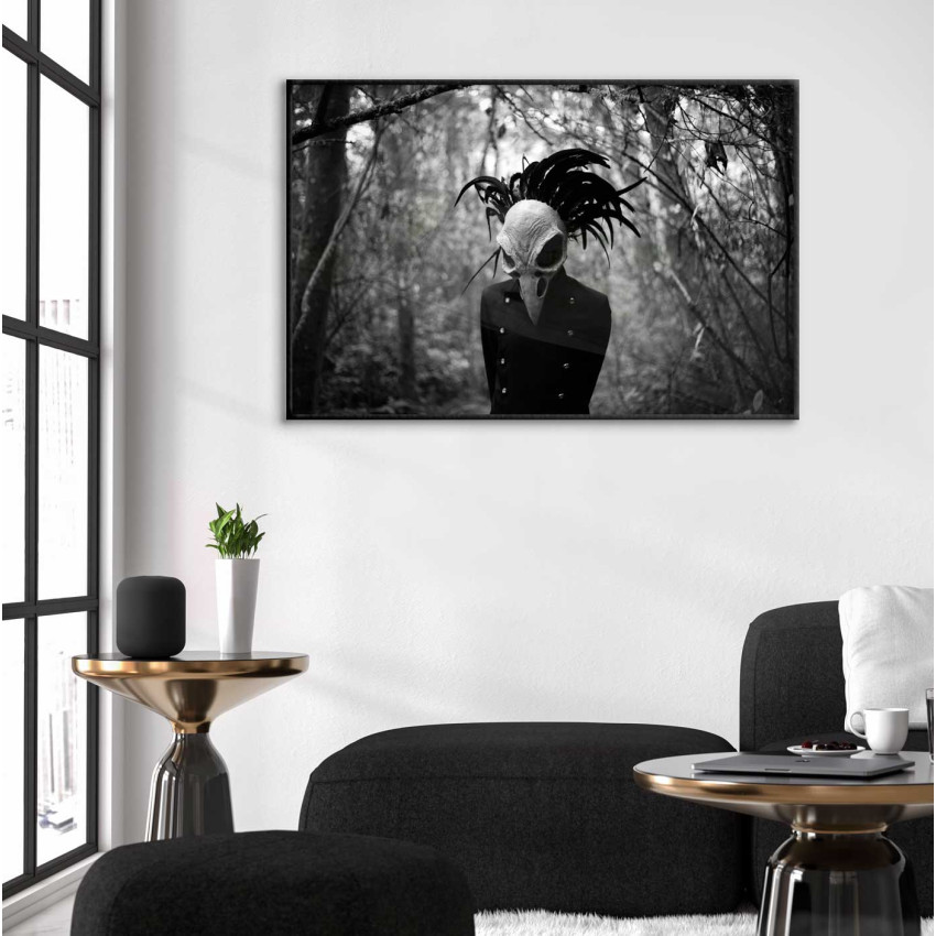 Theatre mask in the forest - Horror poster