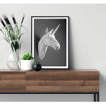 Black & white poster - Unicorn