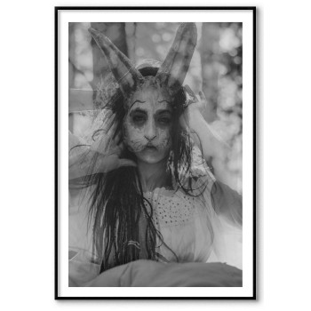 Black & White Poster - Girl in Mask