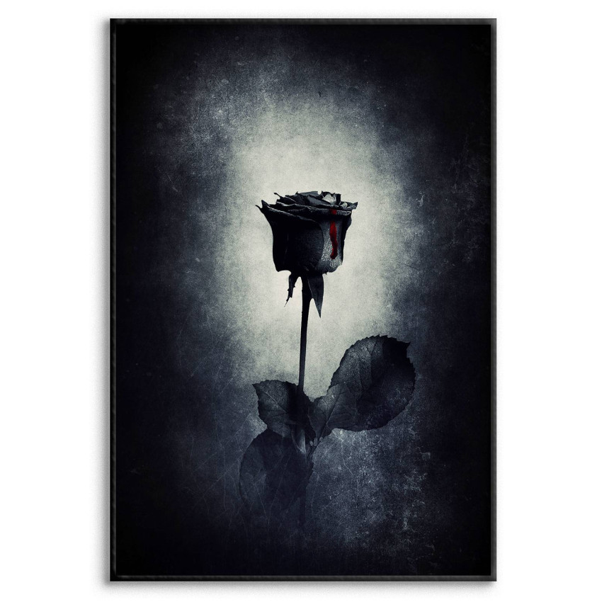 Black & White Grunge Rose