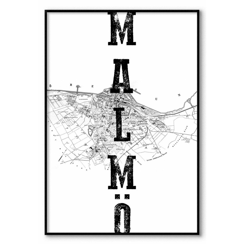 Malmö - Black and white poster