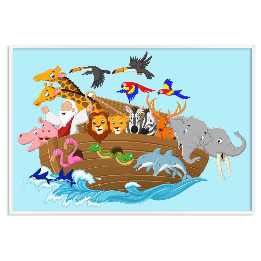 Cute animals in Noaks Ark - Kids room poster
