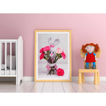 Kanin & röda rosor - Söt tavla