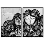 Abstract graffiti - Black & white posters