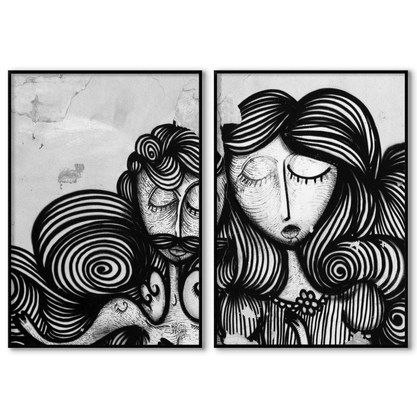 Abstract graffiti - Black & white posters