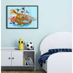 Cute animals in Noaks Ark - Kids room poster