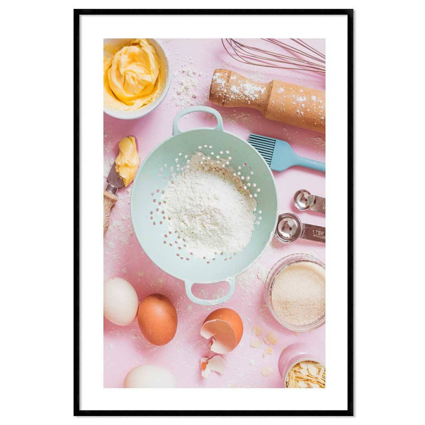 Baking eggs and flower - Kitchen poster