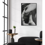 Black and white poster with lips