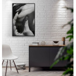 Black and white poster with lips