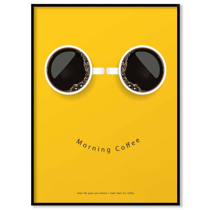 Coffee poster in yellow