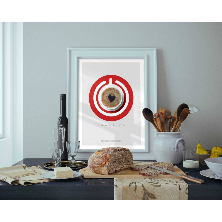 Trendy kitchen poster - Coffee Power On!