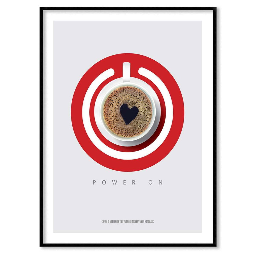 Trendy kitchen poster - Coffee Power On!