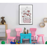 Enkel tavla med söt katt i kaffekopp