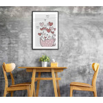 Enkel tavla med söt katt i kaffekopp