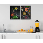 Frying pan and bowls - Kitchen Posters
